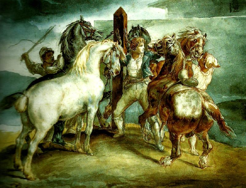 Theodore   Gericault le marche oil painting picture